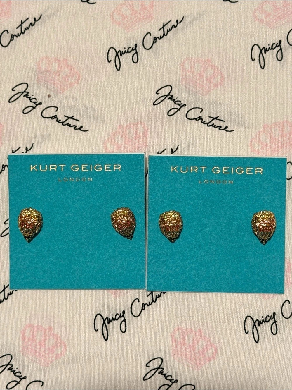 Kurt Geiger London Small Crystal Eagle Head Stud Earrings Animal Print Stud